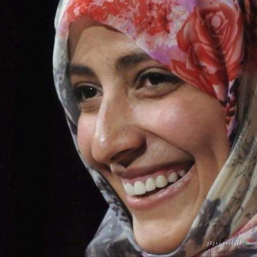 الناشطة اليمنية الحائزة على جائزة نوبل للسلام توكل كرمان